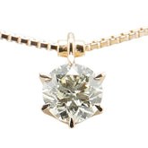 K18PG ピンクゴールド ダイヤ0.380ct 1P ペンダントネックレス レディース 【中古】